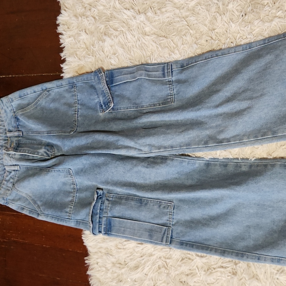 Light Wash Shein Cargo Jeans
